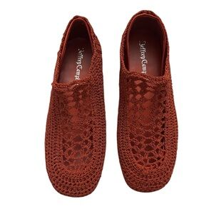 Jeffrey Campbell Women's Figure Eight Crochet Rust Loafers